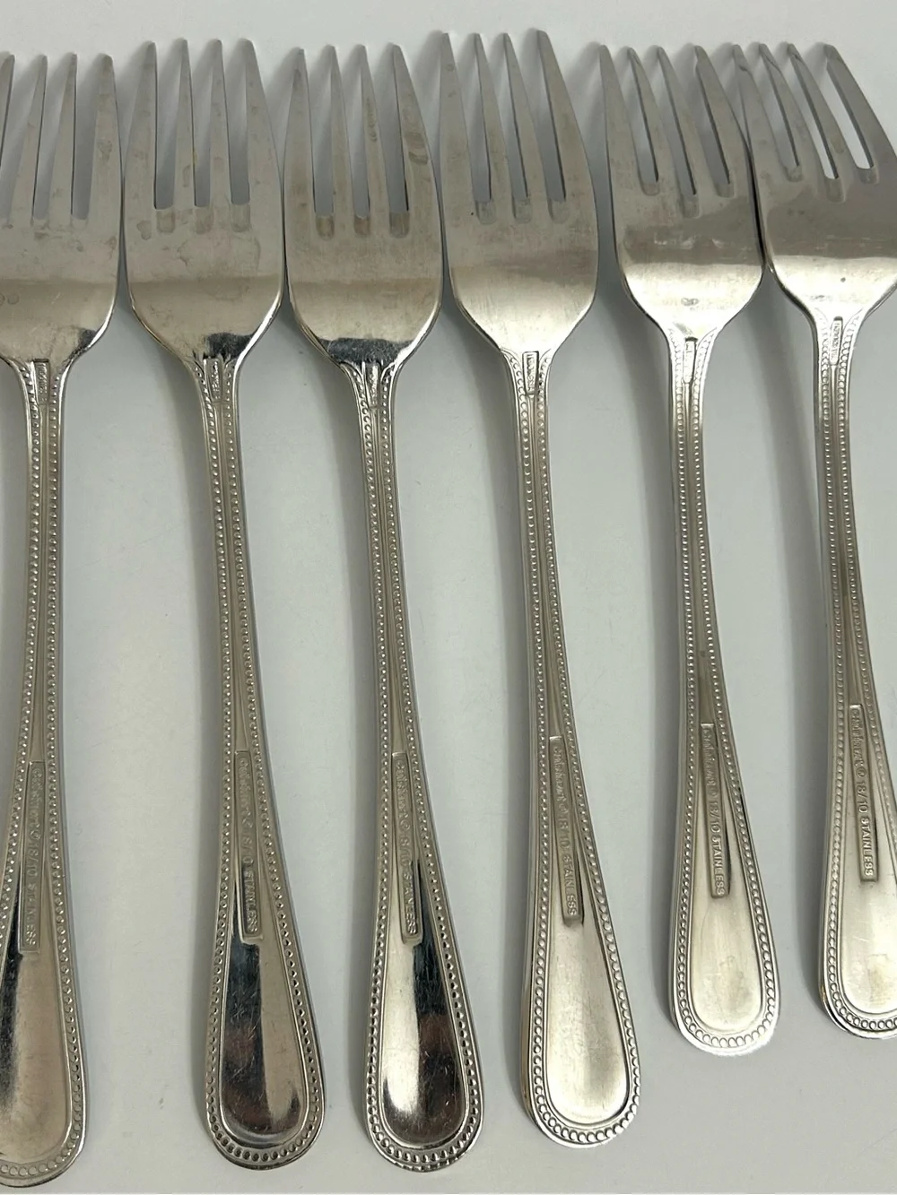 Cuisinart Stainless Steel Beaded Handle Dinner & Salad Forks - Set of 6